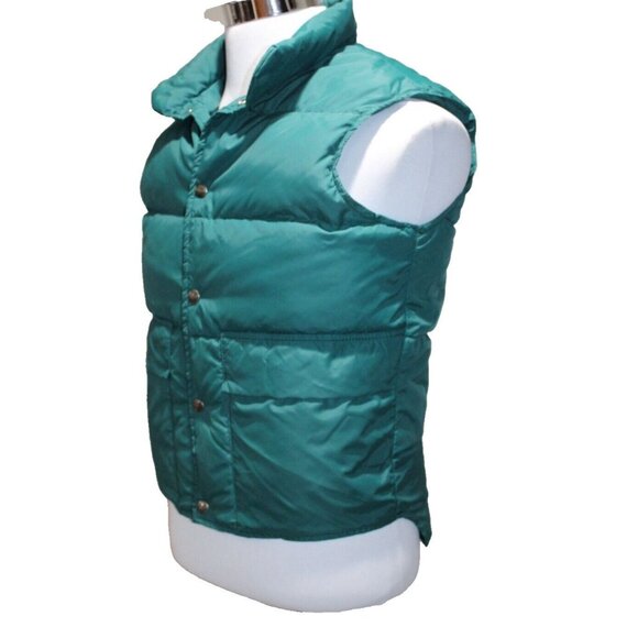 Vintage Woolrich Goose DOWN 80s Fall Winter Hunting HTF Teal Blue Vest Jacket S - Picture 4 of 7